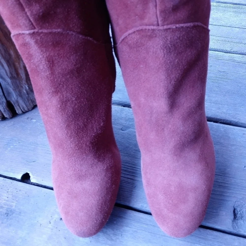 Sam Edelman 'Vesey' Over the Knee Red Wine Boot Suede Size 6M. New without box.